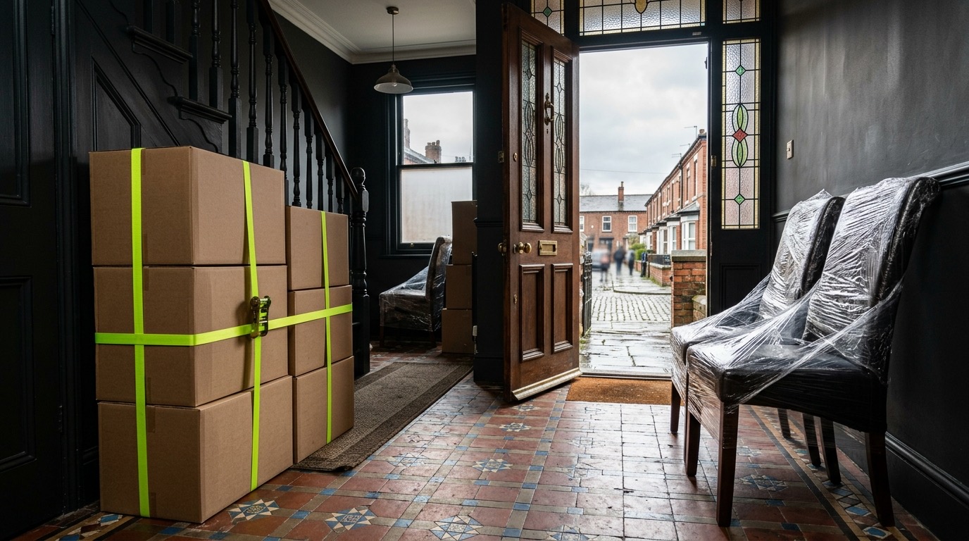 Load & Clear crew clearing furniture from a house in Greater Manchester